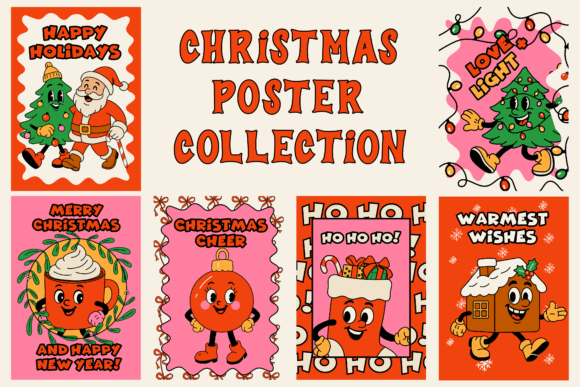 Download Happy Holidays Christmas Poster Set - Happy Collection