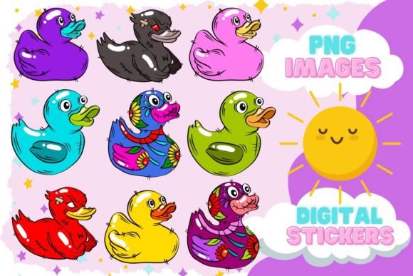 Download Rubber Duck Clipart Set,Rainbow Ducks - Rubber duck clipart Collection