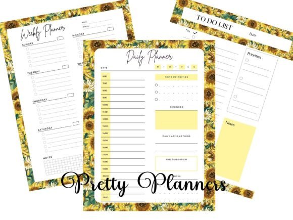 Download Pretty Planner Sunflower Calendar PDF - Calendar pdf Collection