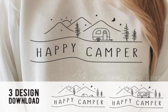Download Happy Camper SVG, Camping T Shirt Design - Happy Collection