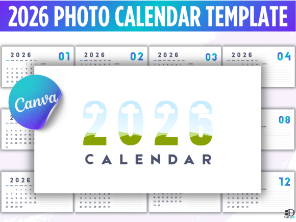 Download 2026 Photo Calendar Canva Template - Premium Resources
