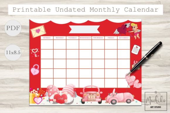 Download Printable Undated Monthly Calendar PDF - Calendar pdf Collection