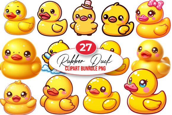Download Kawaii Rubber Duck Clipart Bundle - Rubber duck clipart Collection